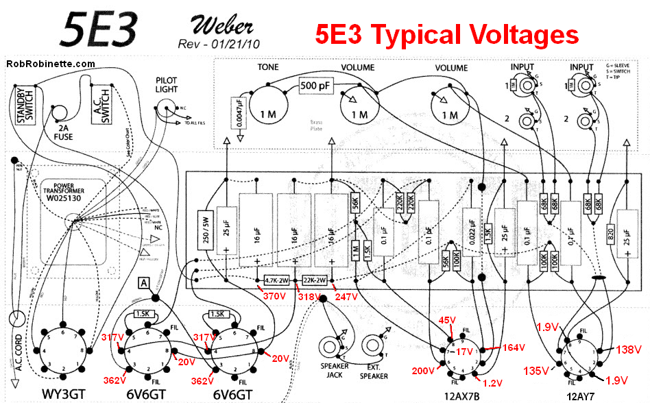 5e3 Deluxe Schematic 5e3 Fender Layout Photobucket