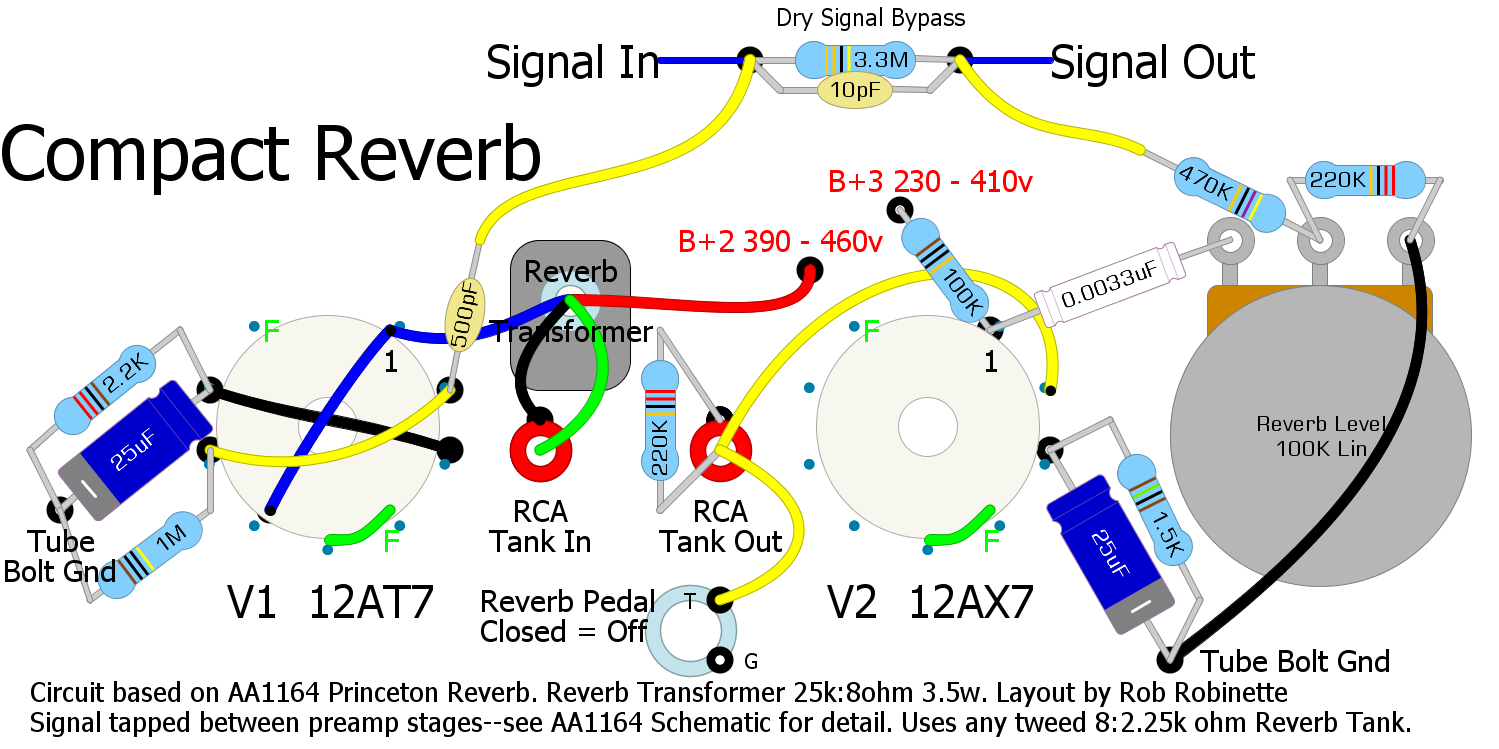 Reverb педаль схема