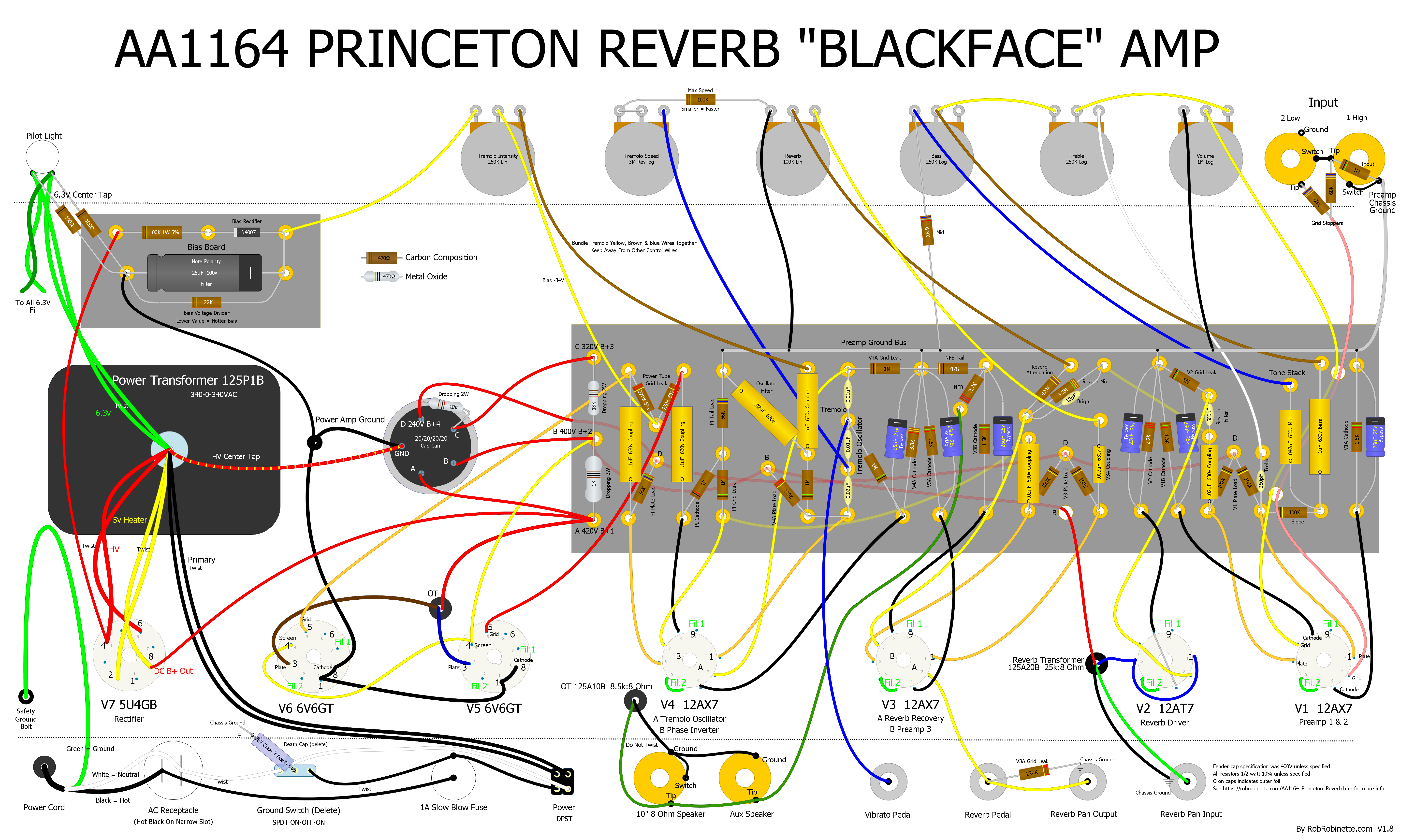 Schematic princeton reverb BF/SF Princeton