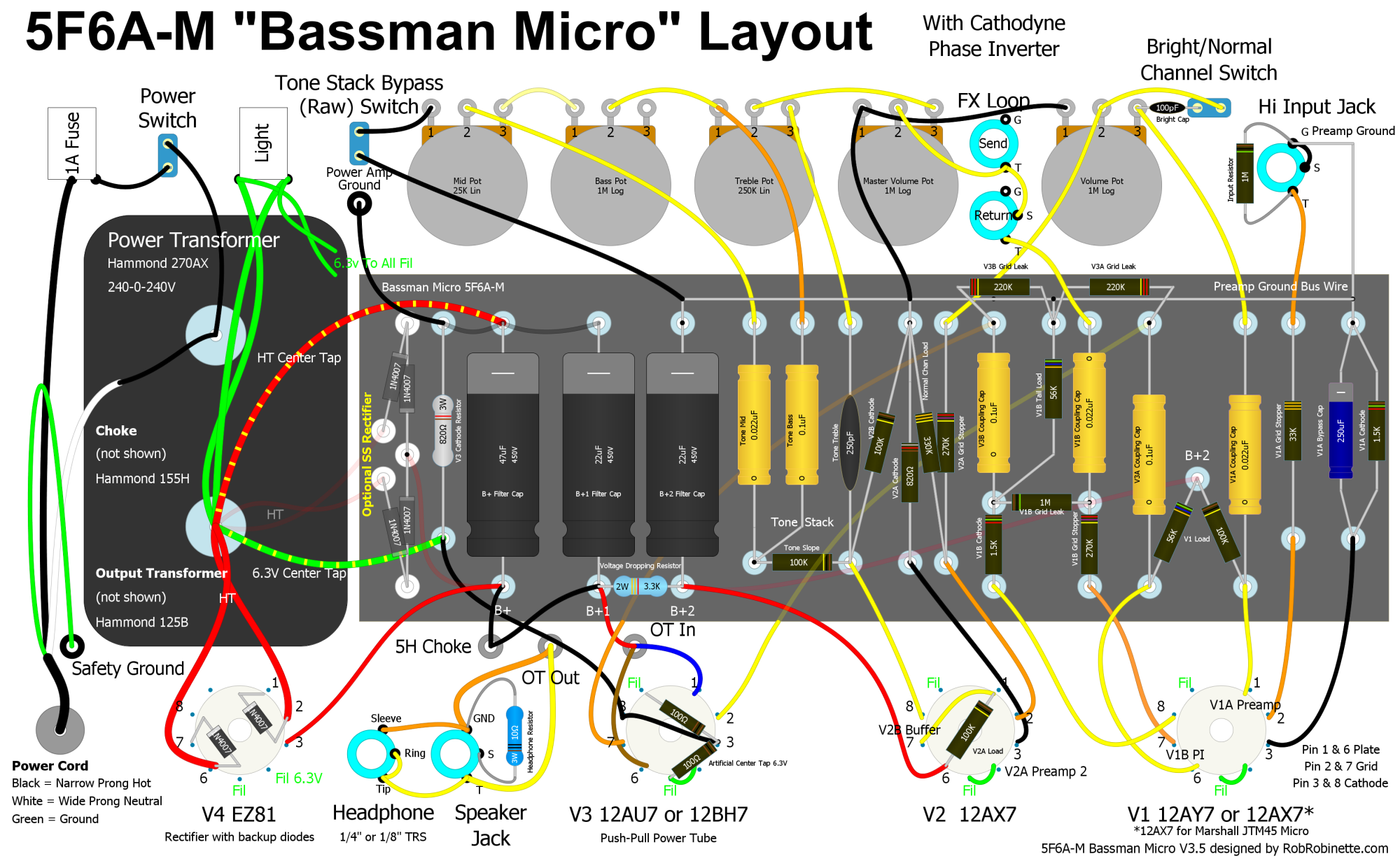 Bassman Micro Cathodyne Layout.